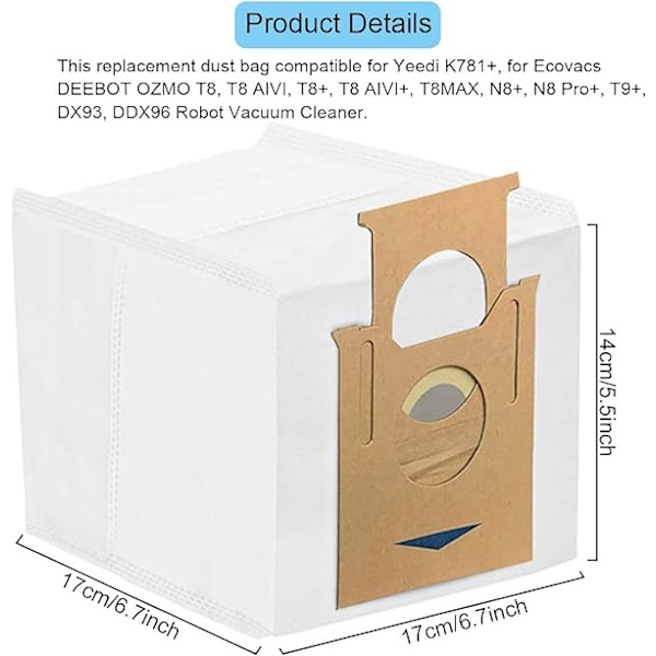 10 stk. egnet til ECOVACS fejerobot T8 T9 AIVI+T8 Max