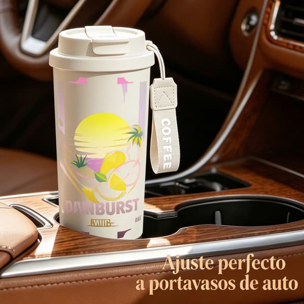 Termisk kaffekopp 500ml 316 rustfritt stål tegneseriedesign Pink