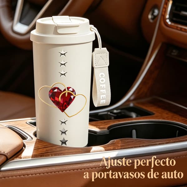 Bærbar kaffetermos 500 ml lufttett lokk moderne design White