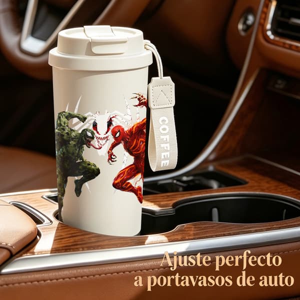 Kaffetermos 500ml Rustfritt Stål Blomsterdesign Black