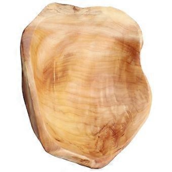 Rustik Trä Fruktskål Snidad Trä Salladsskål Snacks Serveringsfat Hem Trä Serveringsskål