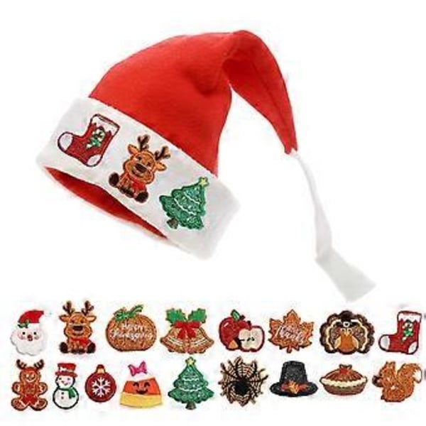 Jule-påstrykningsmerker for jeansklær DIY-gave, julebroderte stryke-på-merker, julemerker Style2