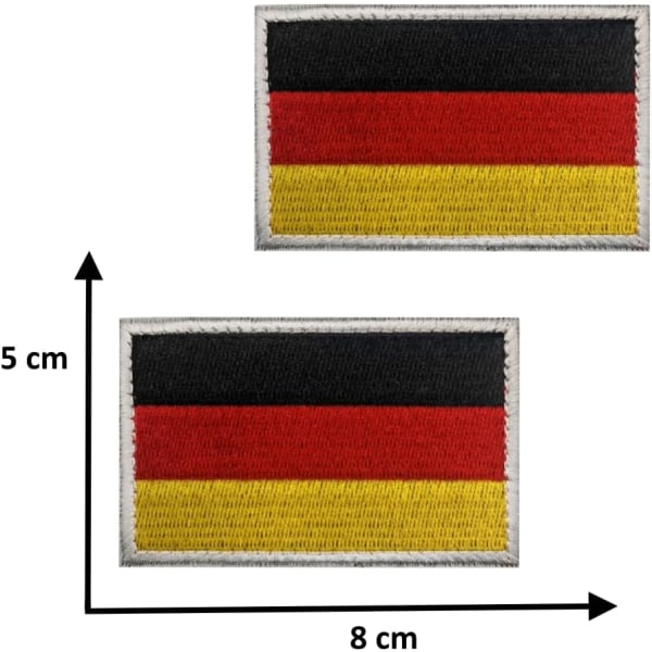 2 Militärlappar - 8 x 5 cm - Set med 2 Scratch Flag Sew-on Pat