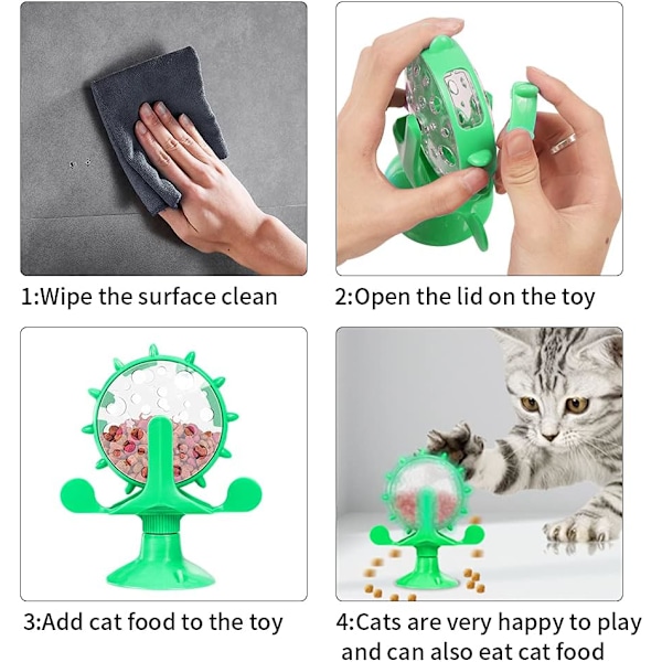 Kattvindkvarn, vindkvarn kattleksak, snurrande leksak, interaktiv kattleksak