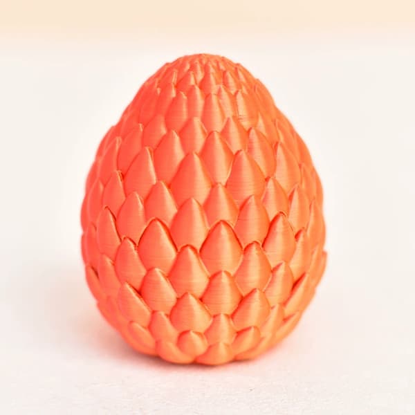 3D-printet vinget flygende drage, drageeggsett arrangement figur (silke rød gull + drageegg)