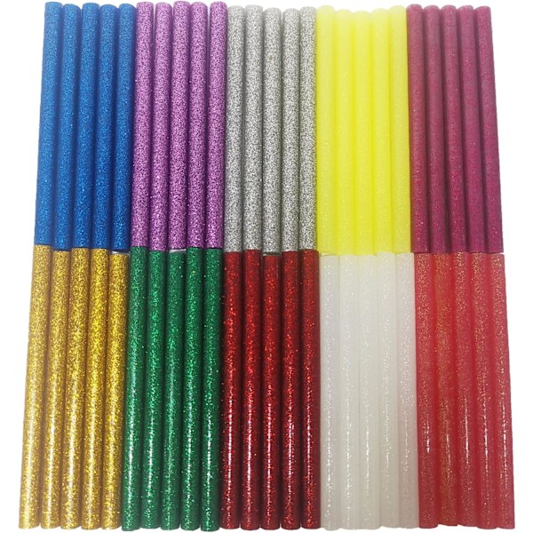50 kpl monivärisiä monikäyttöisiä kuumaliimapuikkoja, 100 x 7 mm kuumaliimapuikkoja, jotka sopivat kuumaliimapistoolin kanssa