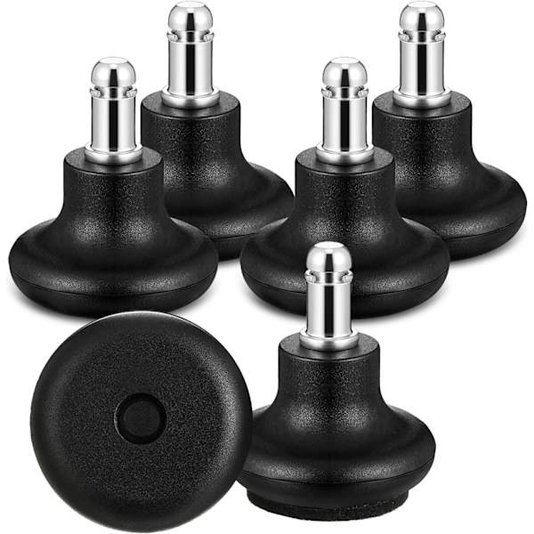 5 stk (svarte) Bell Glide-erstatningshjul for kontorstol