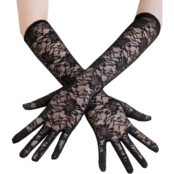 Brudhandskar i svart spets för kvinnor Korta handskar för kvinnor Opera G