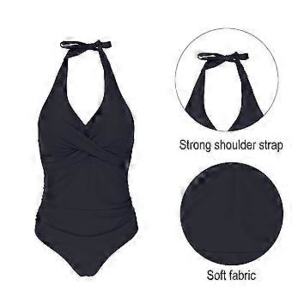 Heldragt Badedragt Front Stroppy Kryds Dame Badetøj Sexet Bikini Badedragt - Sort (style5609)