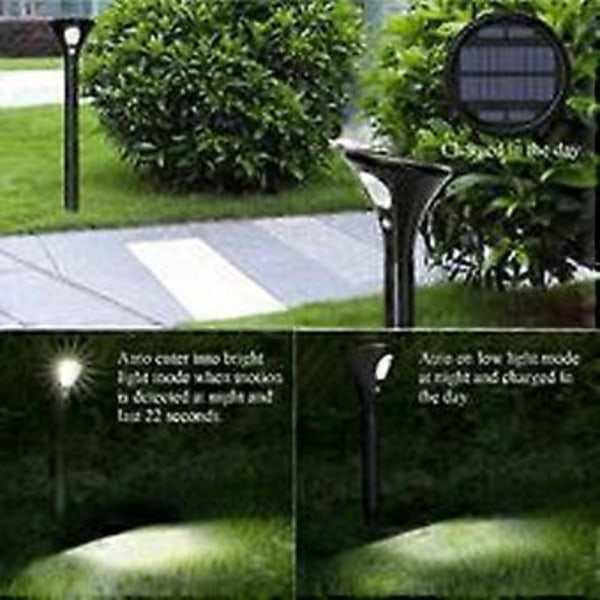 Solcellelampe for utendørs bruk med bevegelsessensor, vanntett IP65, solcellebelysning for utendørs bruk, trådløs, justerbar, sikkerhetslampe,