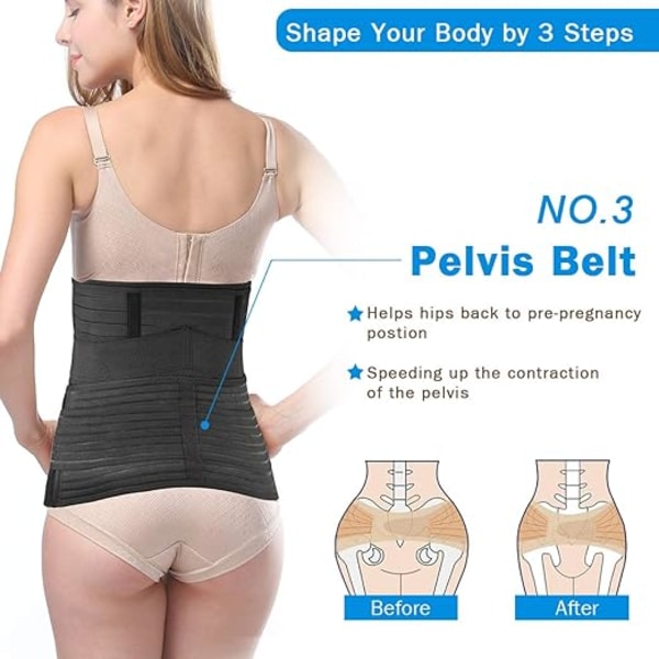 Postpartum Belly Belt 3 i 1 Post Pregnancy Support Belt C-secti