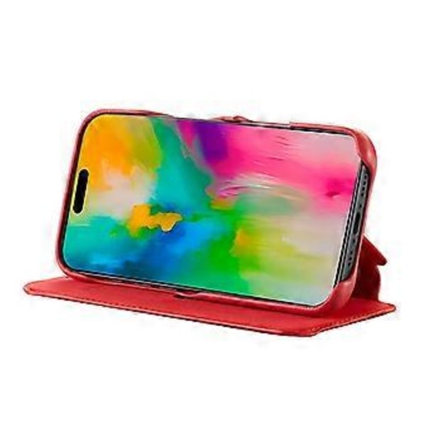 LC.IMEEKE iPhone 16 -kotelo korttipidikkeellä, jalustalla ja nahkaisella puhelinkuorella Style E