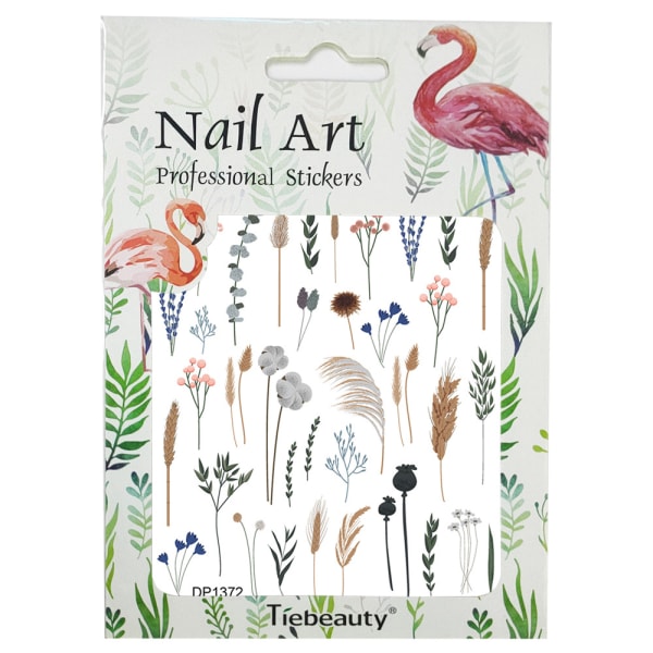 Blommor Nagelstickers Nagelkonst 3 Ark Självhäftande Nagelstickers