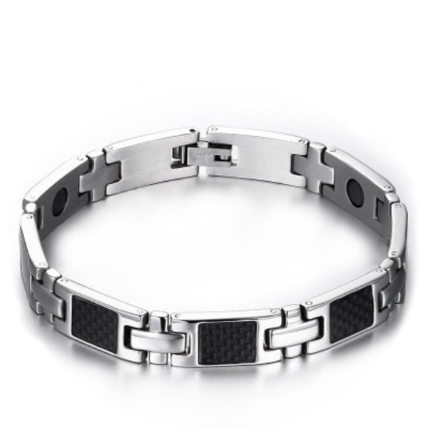 Nouveauté Bracelet Aimanté Homme Acier Inoxydable Incrustations