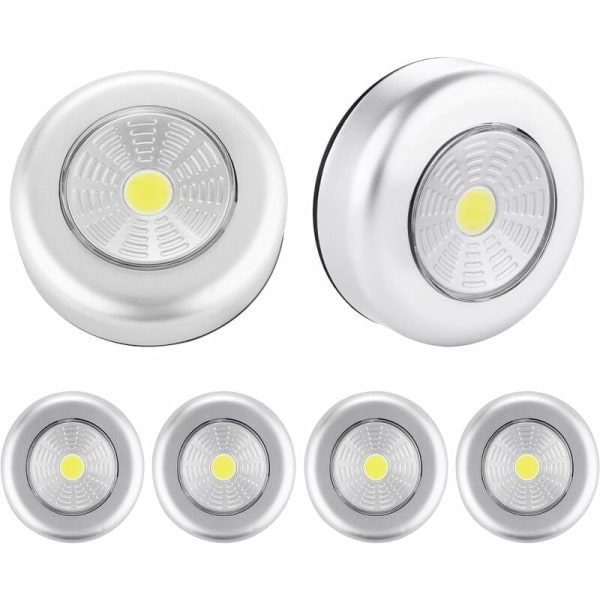 LED Spot-skabbelysning, 6 stk. natlys-klistermærke, ekstra belysning