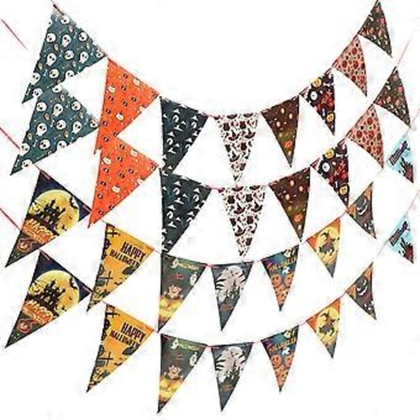 4 stk. Halloween Gresskar Bannere Halloween Festdekorasjoner Festvimpel Bannere