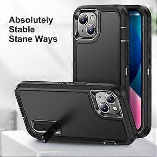 Apple iPhone 13 Pro -puhelimelle, pudotussuojattu suojakotelo, Commuter-sarja, musta/musta