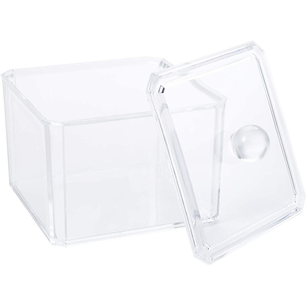 Transparent firkantet opbevaringsboks, 9,5*9,5*9cm