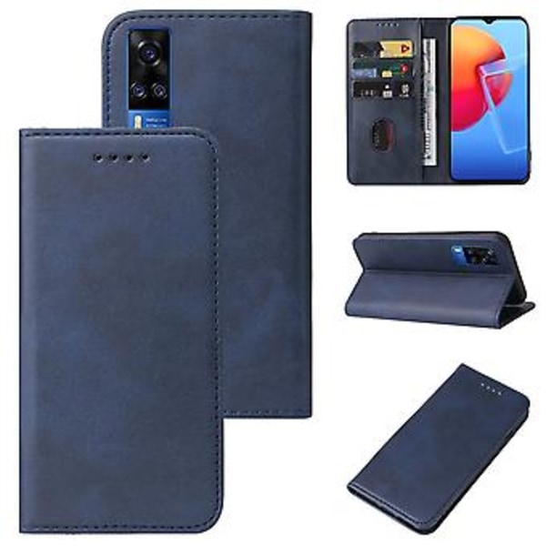 Læderetui til vivo Y51 2020 (Indien) / Y31 2021 Blue