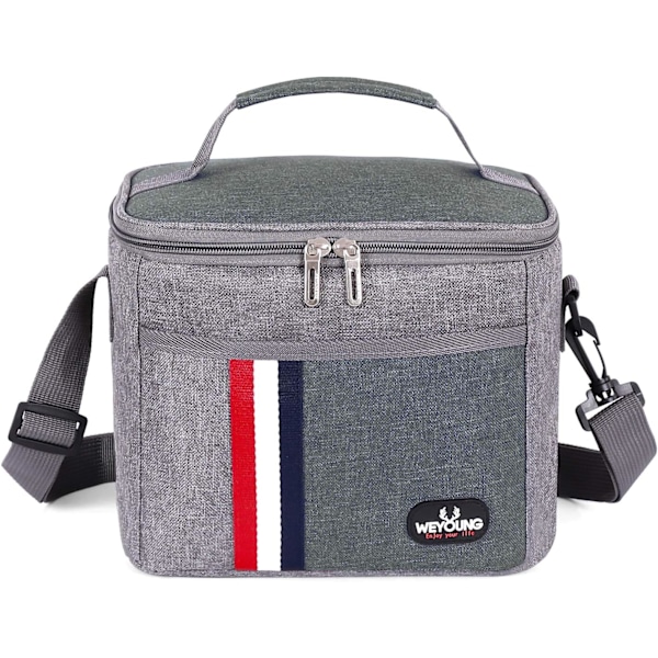 Suuri Eristetty Vedenpitävä Lounaslaukku Unisex Aikuisille Lapsille Harmaa