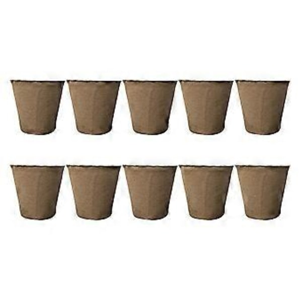 10 stk. 6x6CM Blomst Torvpotter Startersett Biologisk Nedbrytbare Miljøvennlige Plantepotter Planter for Hagearbeid