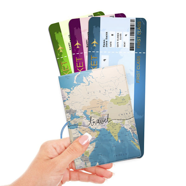 3 stk. Reise Passholder #B - Flip Case med Elastisk Lukking -