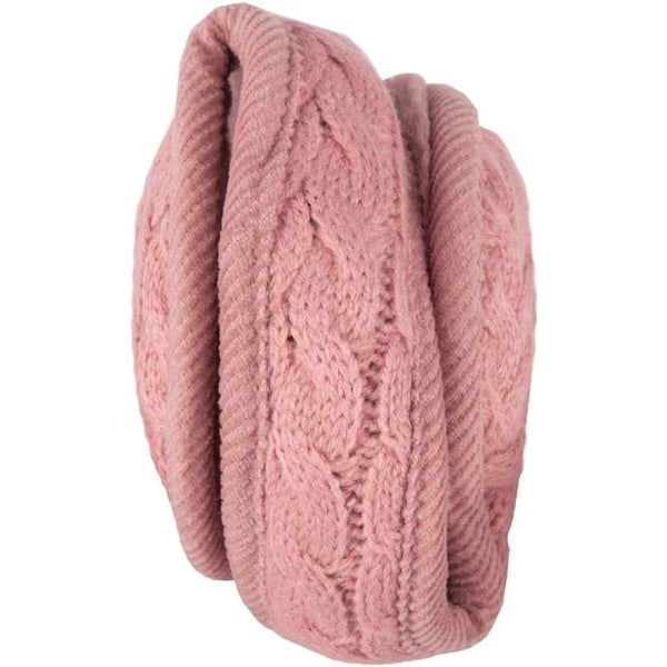 Unisex varme strikkede øreklokker Dame Cashmere Winter Pure Color-rosa