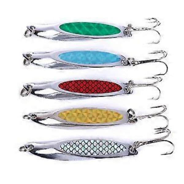Havsfiske Spinnarset, Metallbete för havsfiske, Metallpaljettspinnare för abborre makrill öring blåfisk lax, Bärkapacitet 8 kg (5 st)