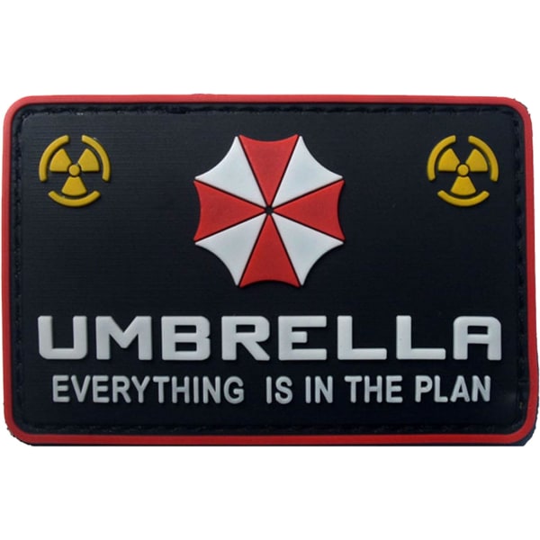2 st Resident Evil Umbrella Corporation PVC Patch Märken Emblem A