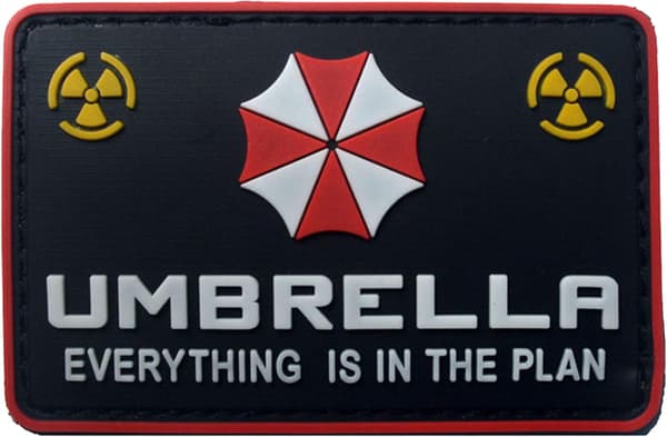 2 stk. Resident Evil Umbrella Corporation PVC Patch Merker Emblem A