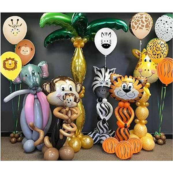 Jungle Wildlife Balloner - 10 12 tommer latex dyreballoner til j