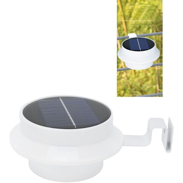 Solcellsstaket för utomhus, vattentät, 13 LED, ränna, trädgård, lampa