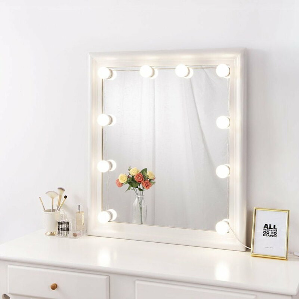 DIY Makeup Spejlslys Dæmpbar, Selvklæbende Spejlslys Sæt