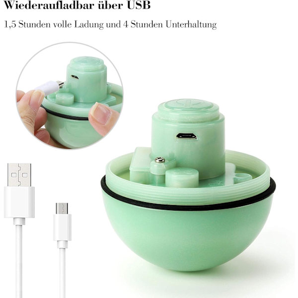 Katt leksak, leksaksboll, 360 graders automatisk rotation och USB-laddning