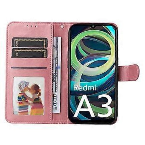 Xiaomi Redmi A3 4G/Poco C61 4G Kotelo Magneettilukolla Nahkainen Käännettävä Lompakkokotelo Style D