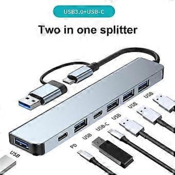 RYRA USB C Hub Typ C Till HDM-Kompatibel RJ45 5 6 8 11 Portar Docka Med PD TF SD AUX