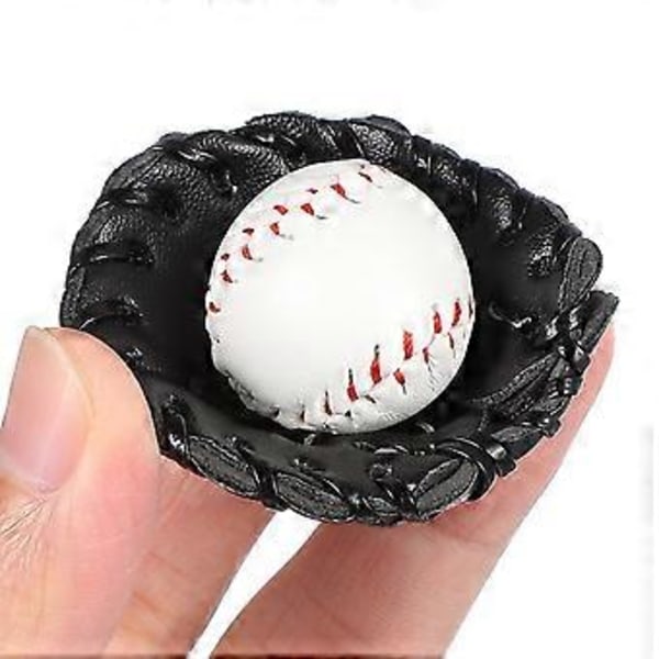 1 Set Miniatyr Basebollträn Handskar Boll Kit Dekorativ Simulering Litet Hus Tillbehör