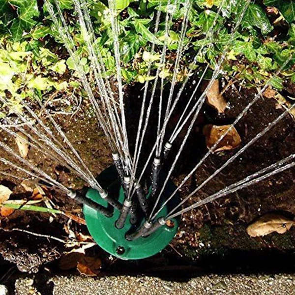 Automatisk Vandingsanlæg til Græsplæne og Have - Udendørs Sprinkler med 12 Fleksible Dyser