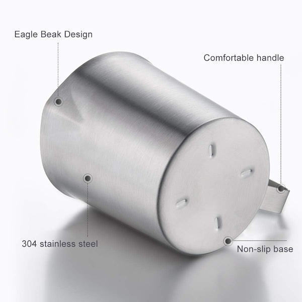 (Silver-Stainless-1500ml) Mätbägare i rostfritt stål 304