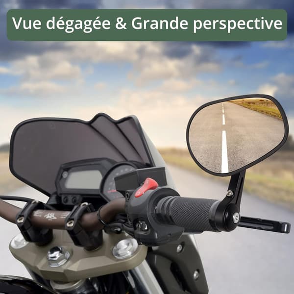 Universal Motorcykel Speglar, 1 Par 22mm Styre Oval Sidospegel
