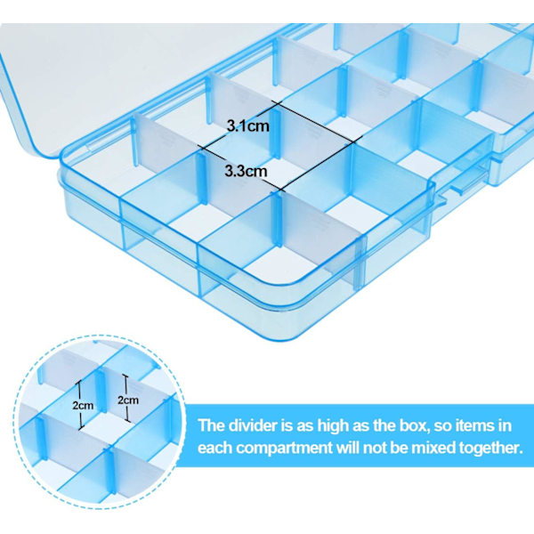 6-pakks Plastorganisator, 15 Justerbare Rutenettdeler