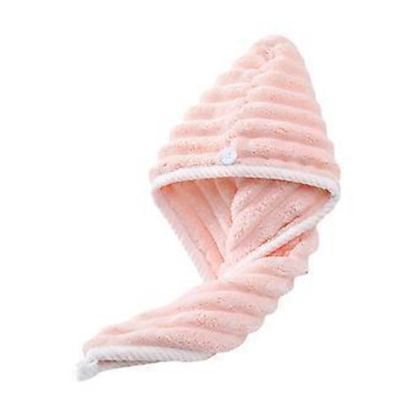Tykkere Hårtørringshætter Super Absorberende Hurtigtørrende Koraller Fløjl Badehatte Tykkere Vaskeklud Badeværelse Pink Pink