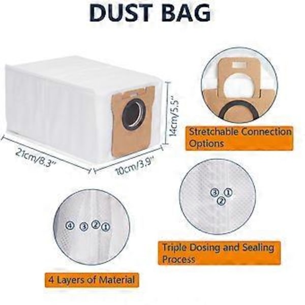 Varaosat Dreame L20 Ultra / L30 Ultra robotti-imurille, pääharja, pölypussit, moppityyny