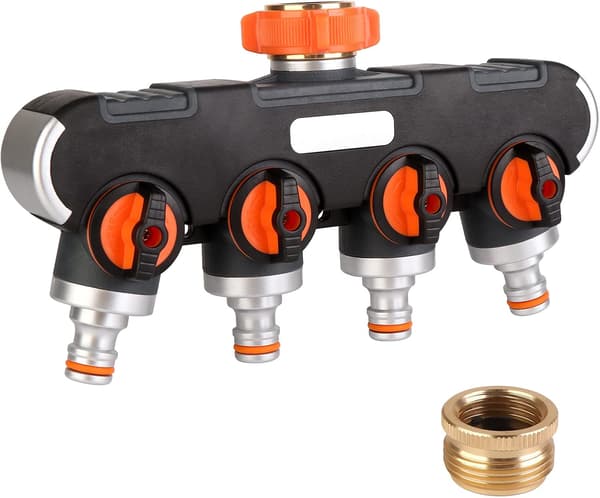 4-veis fordeler: 3/4\" og 1/2\" splittere med kranadapter, h