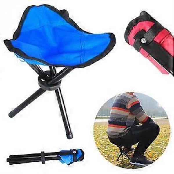 Fällbar Sittpall Tripod Stol för Utomhusvandring Camping Fiske Användning Höjd 30cm Fällbar 3-bens Stol Portabel Grön Green