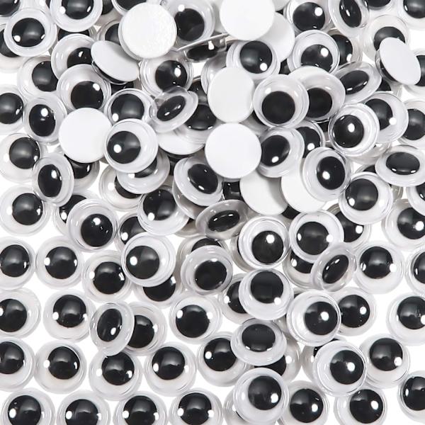 200 kappaletta 10mm liikkuvat silmät pyöreät muoviset itseliimautuvat tarrat musta