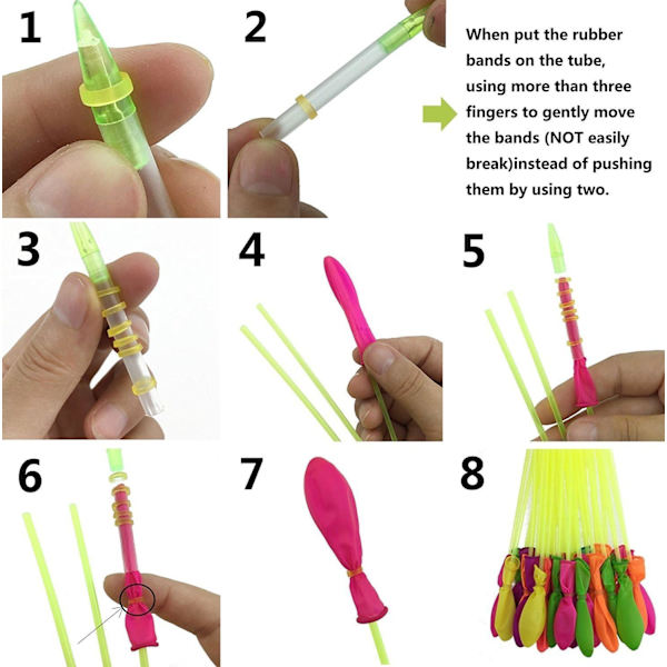 Vandballoner Refill Kits 500 Pak Farverige Latex Bomber Vandkampspil Sports Splash Sommer Sjov til Børn og Voksne（B）