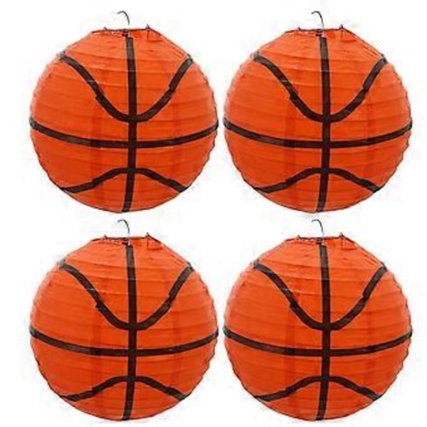 3 stk. Basketball Lanterner Foldbare Papirlanterner Sports Tema Fødselsdagsfest Dekoration