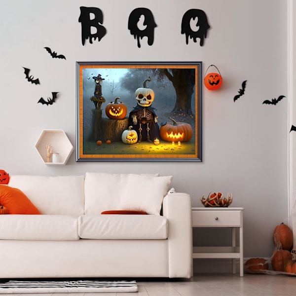 30*40 Pumpa Katt Diamantmålning Kits för Vuxna Barn, 5D DIY D