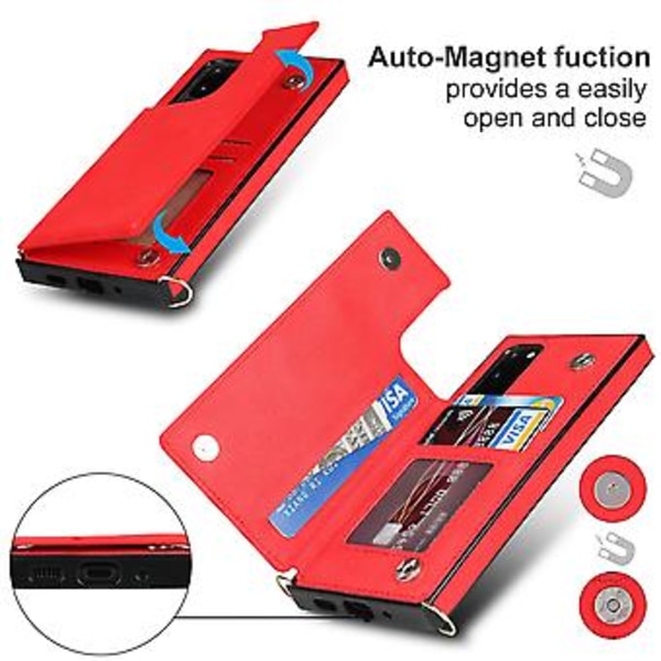Crossbody-fodral i TPU+PU för Samsung Galaxy S20 FE Red